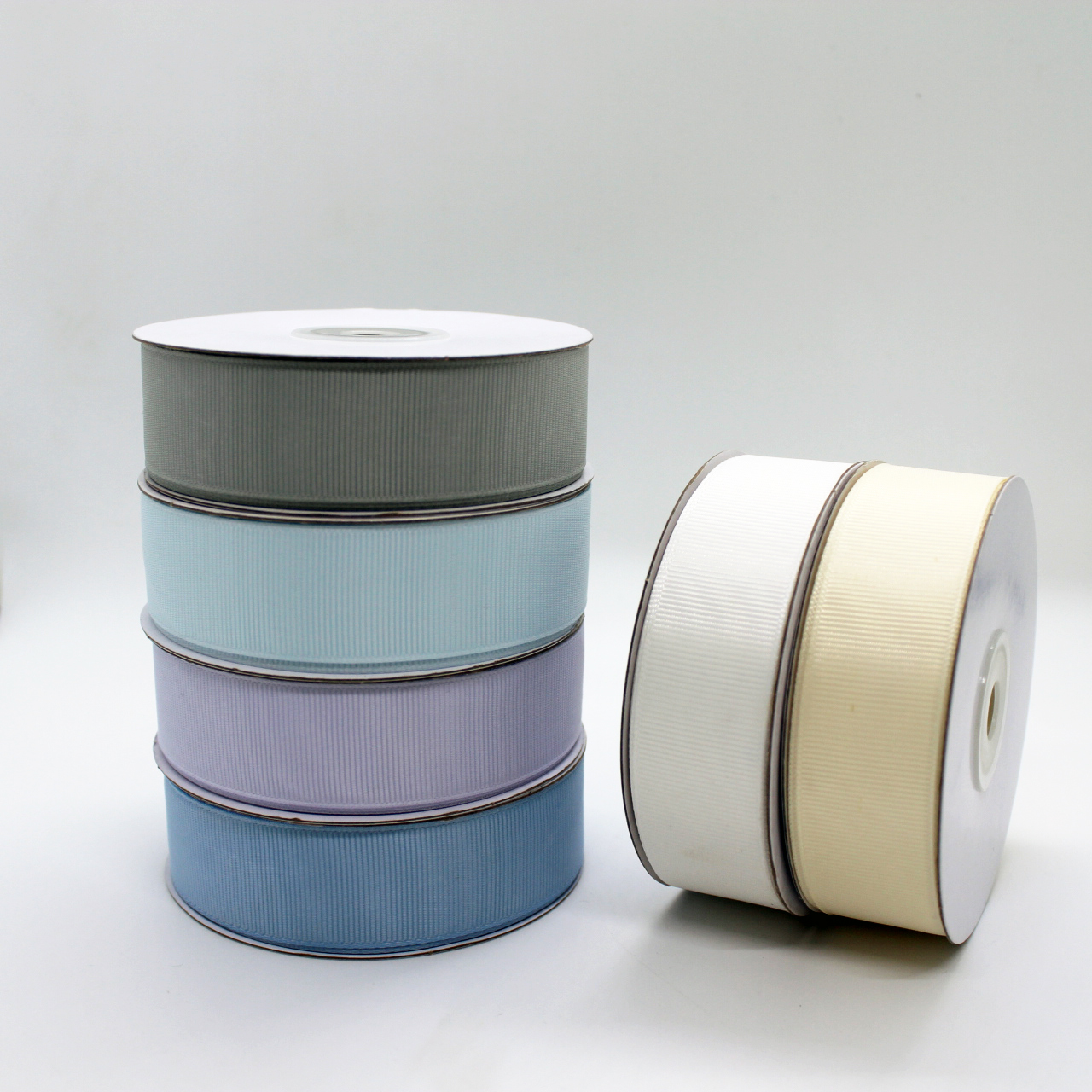 Gift Packing Wholesale Grosgrain Ribbon Double Face 100% Polyester Ribbon Roll Solid Color Striped Gift Ribbons