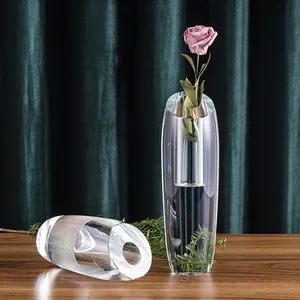 Vendita calda minimalista vaso di cristallo ornamento prisma cristallo trasparente geometria cristalli ornamenti