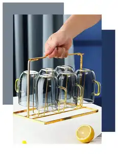 Jarra de vidrio con tapa Jarra de agua resistente al calor para agua caliente/fría, té helado y bebida de jugo 1600ml