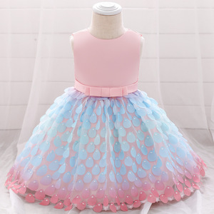 2022 Newborn Baby Princess Dress 0-2 Years Petals Tutu Skirt <b>Bow</b> Children's Party Dress Girls Floral Dress Toddler - Product Image 3