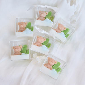 Little Bear Shower Descuento Vela Regalo Decoración del hogar Fragancia hecha a mano Lujosa y duradera Vela aromática de soja en forma de corazón - Product Image 2