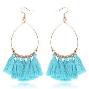 Water Drop Shape Tassel <b>Earrings</b> Zinc Alloy <b>Gold</b> Plated Bohemia Style Women's Party Fashion <b>Dangle</b> <b>Earrings</b> - Product Image 1
