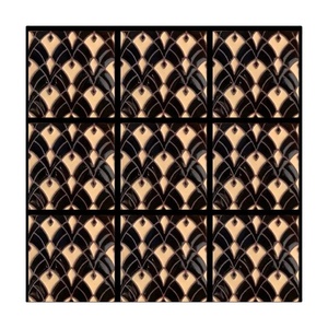 Revival egiziano piastrelle quadrate dipinte a mano Art déco bagno e piscina con finitura smaltata rialzata in modo sicuro e fatto a mano - Product Image 1