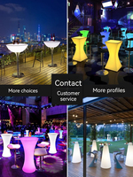 Table haute lumineuse pour bar extérieur de club de nuit de luxe, mobilier LED éclairé pour événements et fêtes avec présentoir
