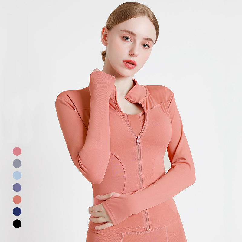 Sports Yoga Tops Workout Jackets for Women Long Sleeve Quick Dry Fitness Zipper Training Running Clothes Yoga Jacket