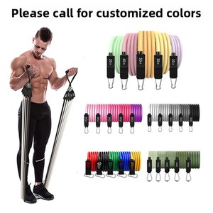 Set di 11 Fasce di Resistenza, Bande Elastiche Regolabili da 10-50LB <span class=keywords><strong>con</strong></span> Ancoraggio per Porta e Maniglie per Allenamento di Forza ed <span class=keywords><strong>Esercizi</strong></span> a Casa - Product Image 3