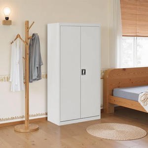 Armario Metálico de Almacenamiento de 2 Puertas de Acero, Armarios Metálicos de Almacenamiento para Garaje, Armario Metálico con Cerradura para Hotel, Apartamento, Oficina en Casa - Product Image 2