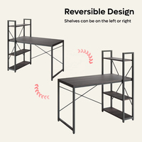 Bureau d'ordinateur moderne pliable, extensible et réglable en bois écologique avec étagère d'angle pour poste de travail à domicile