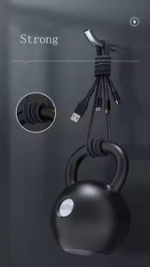 Commercio all'ingrosso della fabbrica 5A Super veloce ricarica 3-in-1 cavo dati intrecciato TYPE-C per Android telefoni cellulari stampanti fotocamere per iPhone - Product Image 3