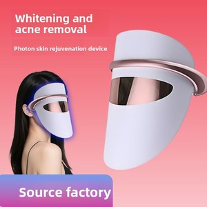 <span class=keywords><strong>Masque</strong></span> facial portable à spectre lumineux rouge et bleu pour le rajeunissement de la peau Photon, élimination des taches d'acné, raffermissement, infusion, massage par vibration - Product Image 5