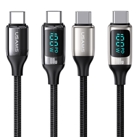 Kabel Data USAMS, kabel Data tipe-c ke Tipe C Display Digital PD 20W 1.2m