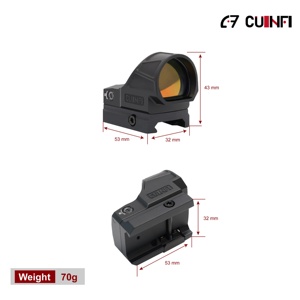 Cuinfi Falcon 1x26 chiến thuật màu đỏ đa mặt kẻ ô Lắc tỉnh táo hoàn toàn đa tráng mini phản xạ Dot phạm vi 10 cấp độ sáng IPX7 - Product Image 3