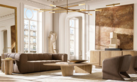 Commode en bois massif de style moderne et luxueux du milieu du siècle, meuble durable pour hôtel et salon