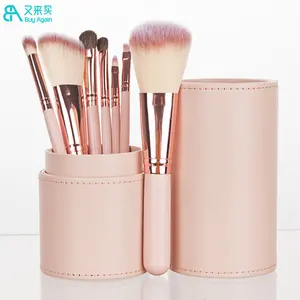 Buy Again Wholesale private label make up brushes makeup brush set with holder cylinder case