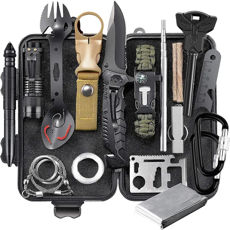 Survival Kit Outdoor Emergency SOS Backpack Gear and Equipment Sumpvival Kit ess Hiking for WrrnCaildeing