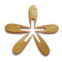 Nouvel outil de divot rétractable en bambou outil de réparation de divot de golf Offre Spéciale paquet en vrac accessoires de golf logo personnalisé impression Ptich fourche