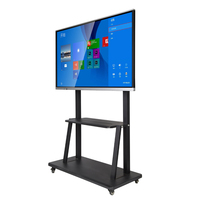Monitor de Señalización Digital de 32 65 75 4k para Interiores, Soporte Ajustable en Altura, Pantalla LCD Vertical Portátil con Ruedas para Escuelas y Tiendas