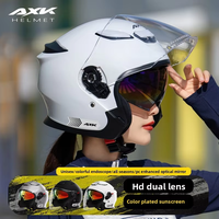 Nouveau Casque Moto Rétro Ouvert Vintage Demi-Casque Léger en ABS Certifié 3C Toutes Saisons pour Cruiser Scooter Usine