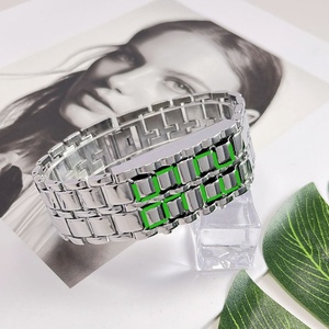 นาฬิกาข้อมือ LED รุ่นใหม่ แบบผสมผสาน ดีไซน์ลาวา นาฬิกาอิเล็กทรอนิกส์ สแตนเลสสตีล สาย LED นาฬิกาคู่ดิจิตอล ขายส่ง - Product Image 6