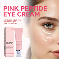 Crema de Ojos con Péptidos Rosados, Crema de Ojos con Péptidos Rosados con Ácido Hialurónico y Niacinamida para Antienvejecimiento, Iluminación y Ojeras