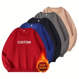 เสื้อสเวตเชิ้ตคอกลมทรงหลวม ผ้าฟลีซหนานุ่ม คุณภาพสูง 360GSM สีพื้น  รับสกรีนโลโก้ เสื้อสเวตเชิ้ตผู้ชาย - Product Image 1