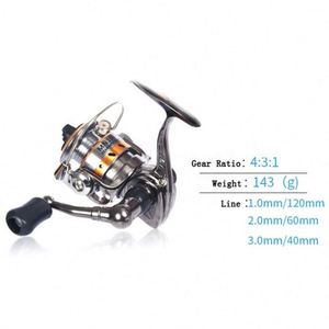 Carrete de Pesca Giratorio MN en Oferta, Relación de Engranajes 4.3:1, 1BB, 143g, Aleación de Aluminio, Arrastre Máximo de 4KG, Manivela Intercambiable, para Ríos y Arroyos - Product Image 4