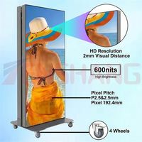 Écran d'affichage numérique LED pliable P1.53 P1.86 P2 P2.5 P3 RGB avec contrôle WiFi pour la vente au détail, les expositions, les événements et la location