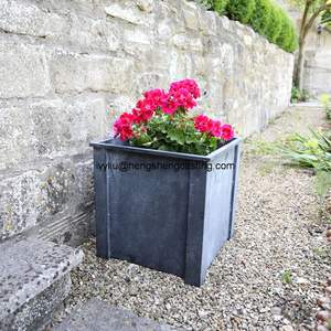 Boîte de jardinière en métal, boîte de fleurs en fer pour salon de jardin Patio extérieur jardin - Product Image 4