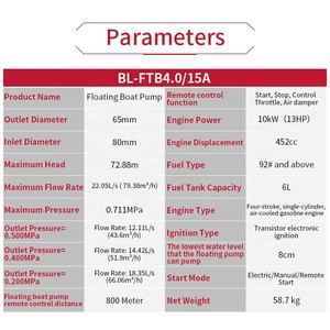 10KW/13HP xách tay Xăng nổi ly tâm Máy bơm nước áp lực cao giai đoạn duy nhất máy bơm phản lực cho chữa cháy - Product Image 6