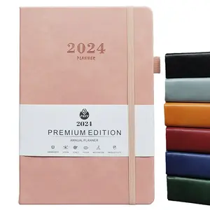 جديد الأكثر مبيعاً كتاب التقويم الإنجليزي بحزام جلدي A5 أيام مخطط المكتب اليومي متعدد الألوان