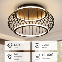 Luminaire de plafond vintage en fer de style zen, double anneau, éclairage d'ambiance douillet en silicone pour salons, chambres et hôtels