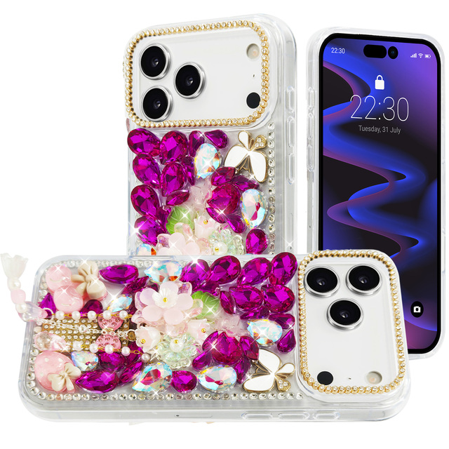 High-End KINGSOUL Mobile Phone Case with Brilliant Diamonds & Crystals Shockproof Snap-On Installation for
