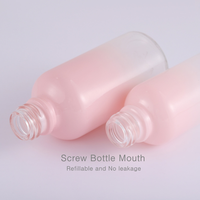 Bouteille de stockage sérum cosmétique, petite bouteille rondes en verre, pour huile essentielle, gloss, rose, 15ml ou 30ml, vente en gros