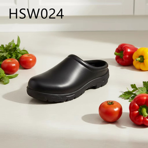 ZYF, Chaussures de sécurité noires à talon ouvert pour le secteur de la santé et des services alimentaires, faciles à enfiler et à retirer, réduisent la transpiration et les odeurs, sabots de travail HSW024 - Product Image 1