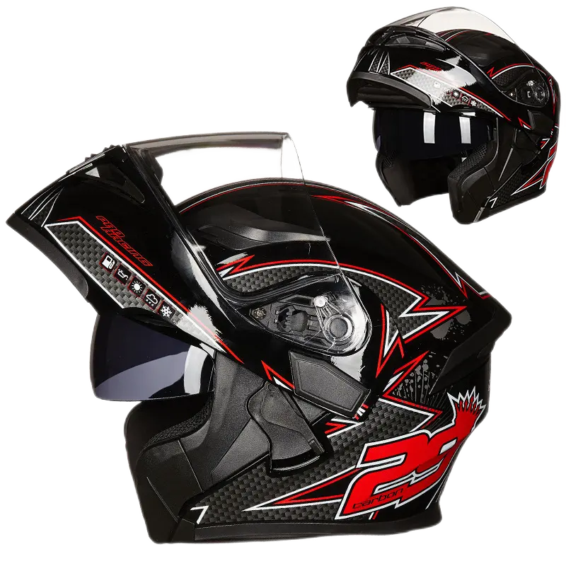 Flip Up helm sepeda motor Casco De Moto, helm sepeda motor Universal tahan angin tahan kabut, helm keselamatan wajah penuh