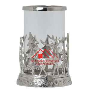 Bougeoir en aluminium avec tête de cerf et verre pour décoration de centres de table de mariage - Product Image 2