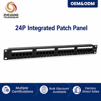 Connecteurs de câble réseau Keystone Cat6/Cat6A Premium 24/48 ports, panneau de brassage modulaire en acier avec barre de support arrière intégrée