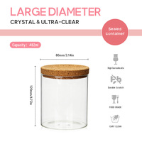Pot de rangement cylindrique en verre minimaliste avec couvercle en liège scellé, empilable, pour bonbons, articles divers, thé, décoration esthétique pour la maison et la table