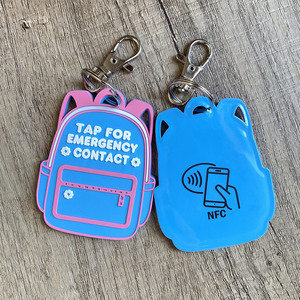 Portachiavi NFC Intelligente per la Sicurezza dei Bambini, Targhetta di Contatto di Emergenza, Chiamata ai Genitori con un Tocco, Targhetta ID per Zaino per Bambini Autistici Non Verbalmente Comunicanti - Product Image 2