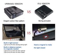Capteur infrarouge sans fil en fibre de carbone personnalisable Lumière de projection de logo LED Logo universel d'éclairage de bienvenue de porte de voiture