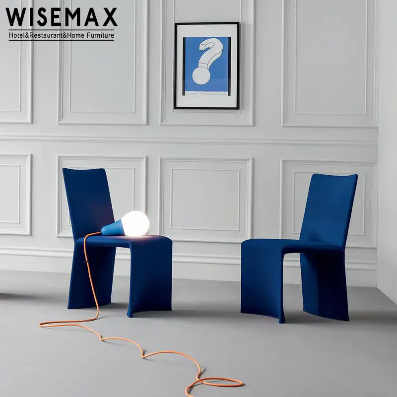 WISEMAX Modern yeni İtalyan minimalist tasarımcı kumaş yemek sandalyesi modern moda H şekli geri otel yemek odası sandalyesi