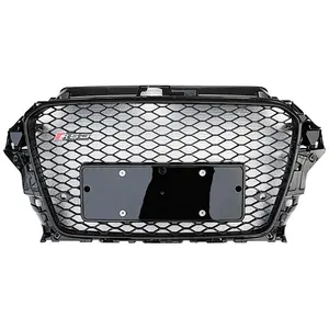 Hot Sale RS3 Front Grille For Audi A3 8V RS3 Grill Front Bumper Grill S3 Facelift Mesh Silver Black Chrome 2013 2014 2015 2016
