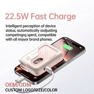 <span class=keywords><strong>Batterie</strong></span> <span class=keywords><strong>externe</strong></span> magnétique 3-en-1 personnalisée 22,5 W en PVC avec <span class=keywords><strong>batterie</strong></span> au lithium polymère 20000 mAh, câble de charge rapide, prise portable pour mobile - Product Image 1