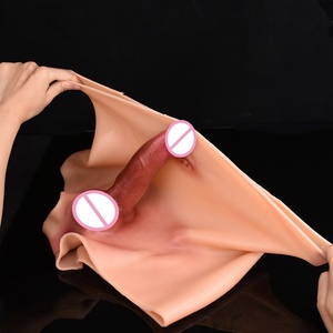 FAAK Wearable Cock Penis Silicone Pants With Solid <b>Dildo</b> Realistic Skin Pants Strecthable Female Masturbator Sex Toys for Women - Product Image 4