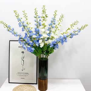 Vente en gros de fleurs artificielles en soie de haute qualité, faites à la main, grandes fleurs de delphiniums pour Thanksgiving, le Nouvel An, les mariages, la décoration de la maison - Product Image 1