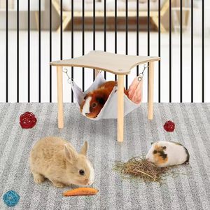 Cama para Animales Pequeños, Cama Rectangular de Madera Resistente para Mascotas, Chinchillas, Hámsters, Cobayas, Nido, Casa - Product Image 4