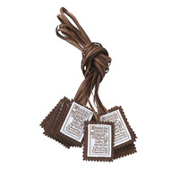 Scapulaires religieux catholiques, pendentif, cordon marron, accessoires vestimentaires, vêtement sacré, vente en gros