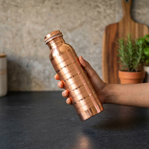 Botella de cobre con impresión de logotipo personalizado, con tapa a prueba de fugas, apta para lavavajillas, botella de agua de cobre con aislamiento superior para oficina, hogar y escuela. - Product Image 1