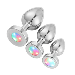 LED Anal Plug Regenbogen Luminous Butt Massage gerät Fashing Lamp Sexspielzeug für Paare