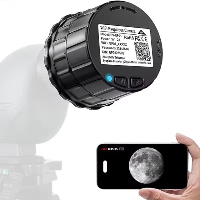 Relee Digital Microscope USB Camera Eyepiece 2K WiFi FHD Binocular Camera Eyepiece for Spotting Scope with Battery Inside